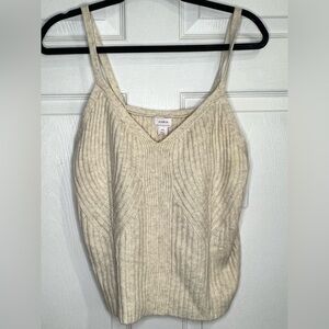 NWT Auden Women's Sweater Pajama Tank Top - Oatmeal - Size XXL